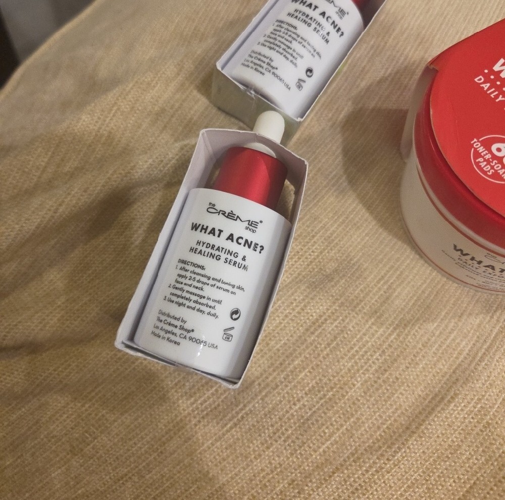 Creme Shop 2 Btls What Acne & 1 Tub Daily Exfoliating Pads NIB Trio - Picture 5 of 9